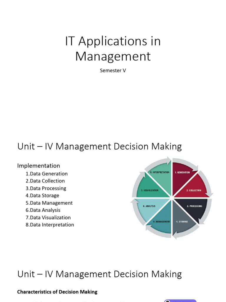 C4. IT Applications in Management - Management Decisions | PDF ...