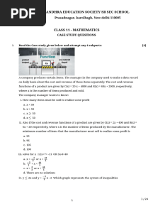 Case Study Questions Class 11