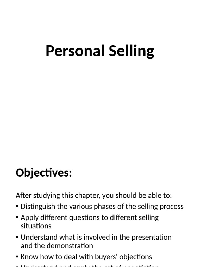 Personal selling 8 pdf sales knowledge
