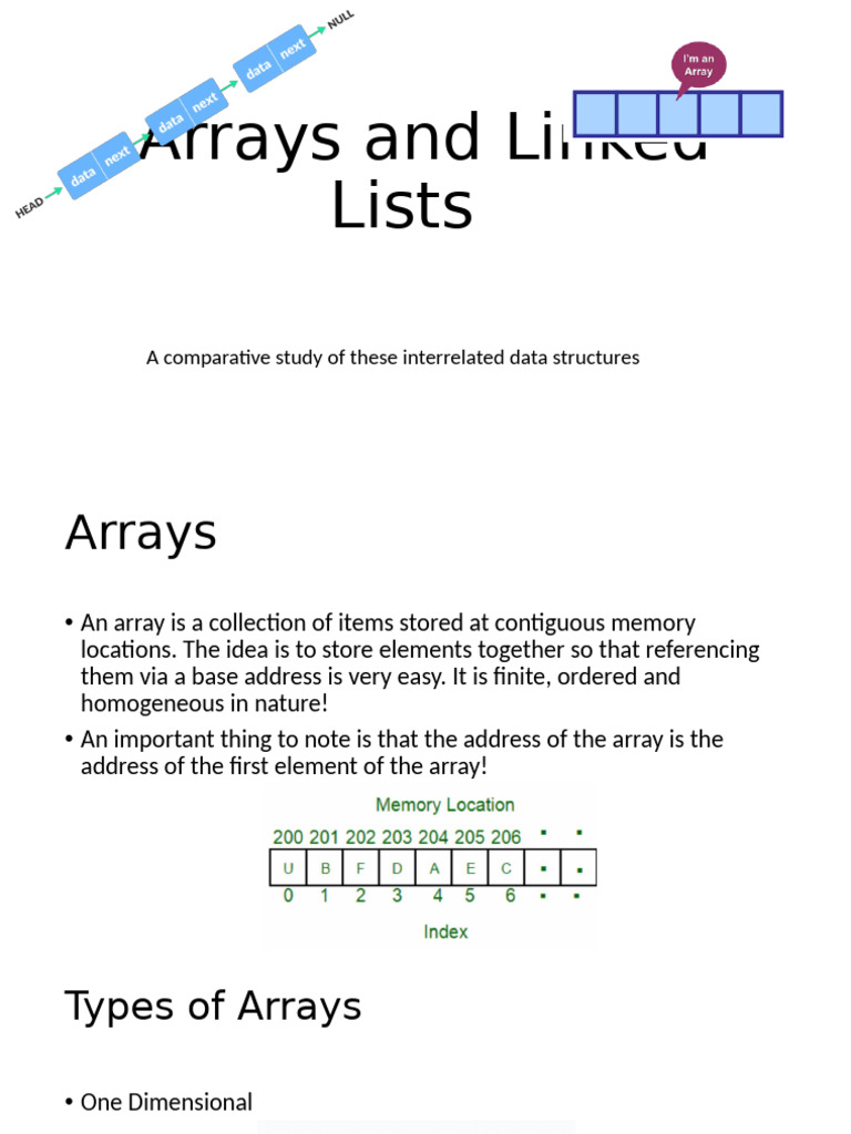 Arrays and Linked Lists | PDF | Algorithms And Data Structures ...
