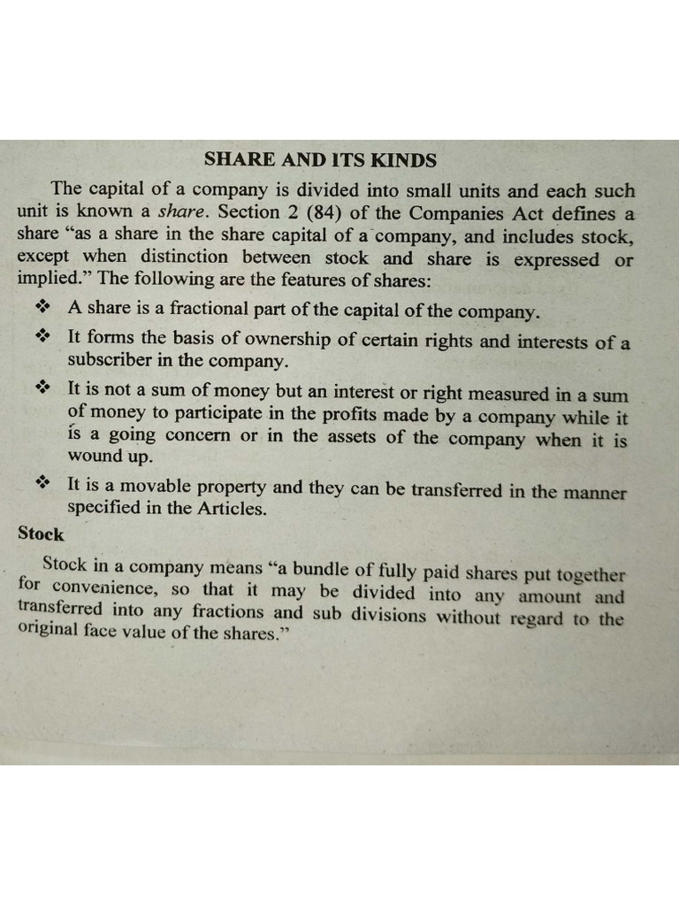 Shares and Debentures | PDF