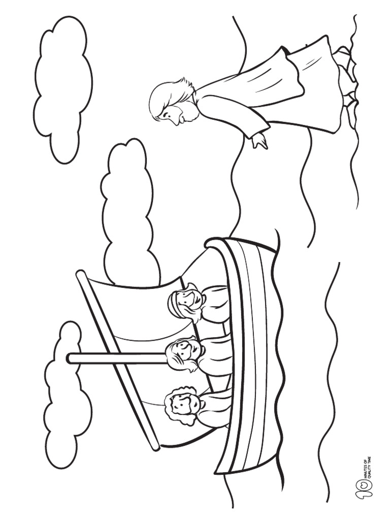 Jesus Walks On Water Coloring Page | PDF