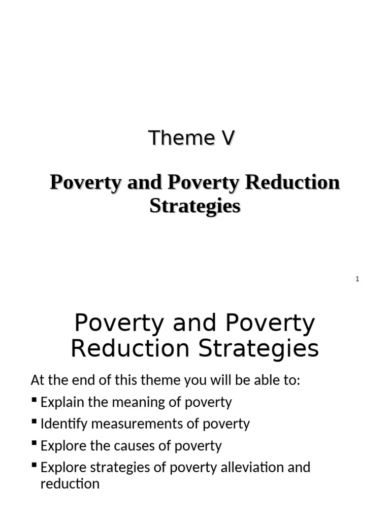 DST 100 v Poverty and Poverty Reduction Strategies | PDF | Poverty ...