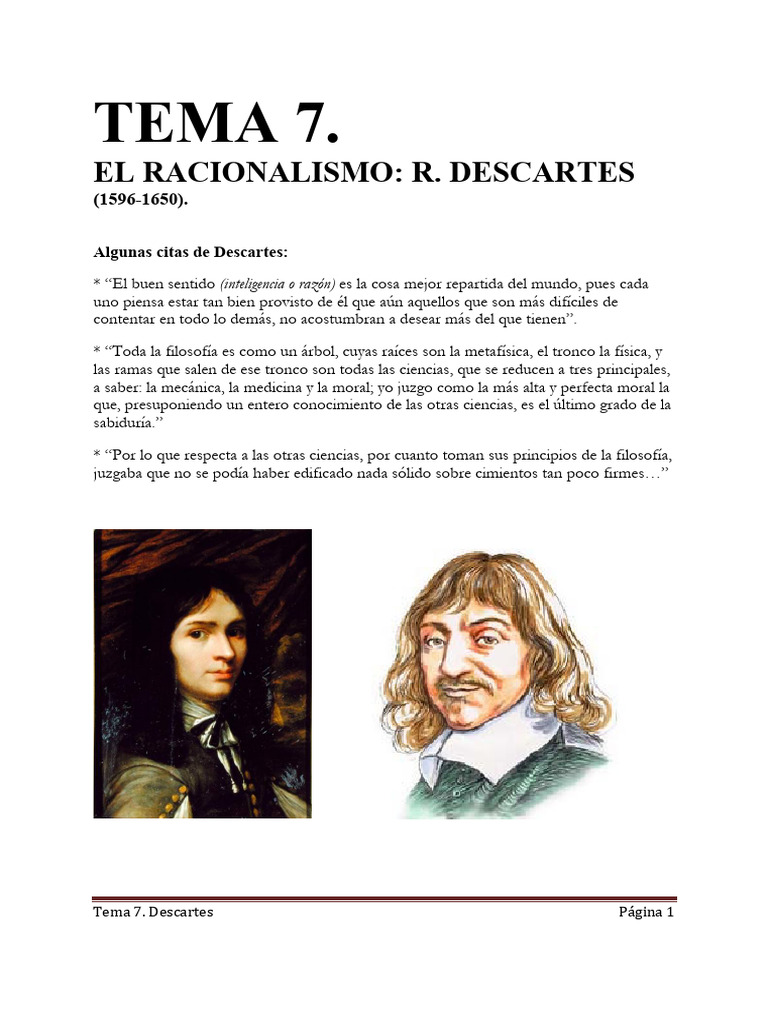 Imágenes de Descartes y su Racionalismo | PDF | René Descartes ...