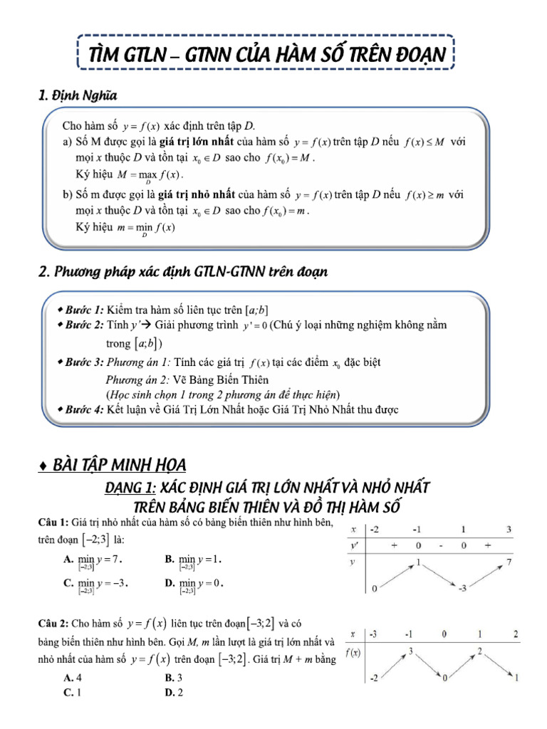 Bài Toán Tìm GTLN-GTNN | PDF
