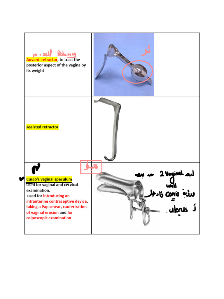Essential Gynecological Instruments Guide | PDF | Vagina | Uterus
