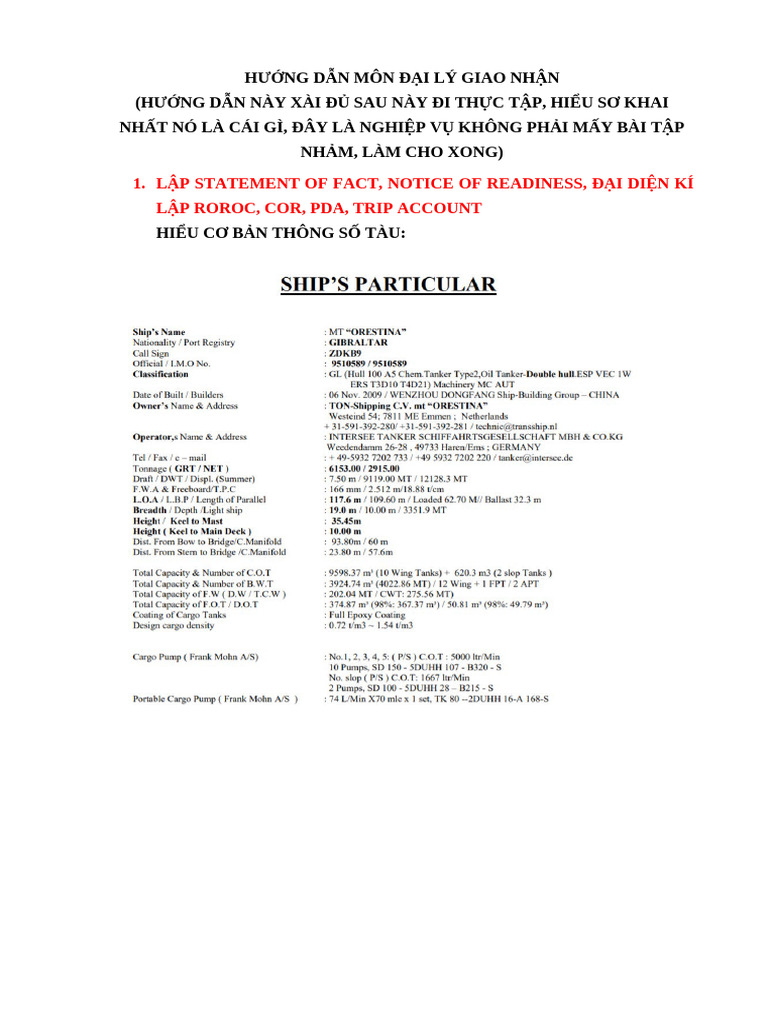 Hướng dẫn đại lí tàu | PDF