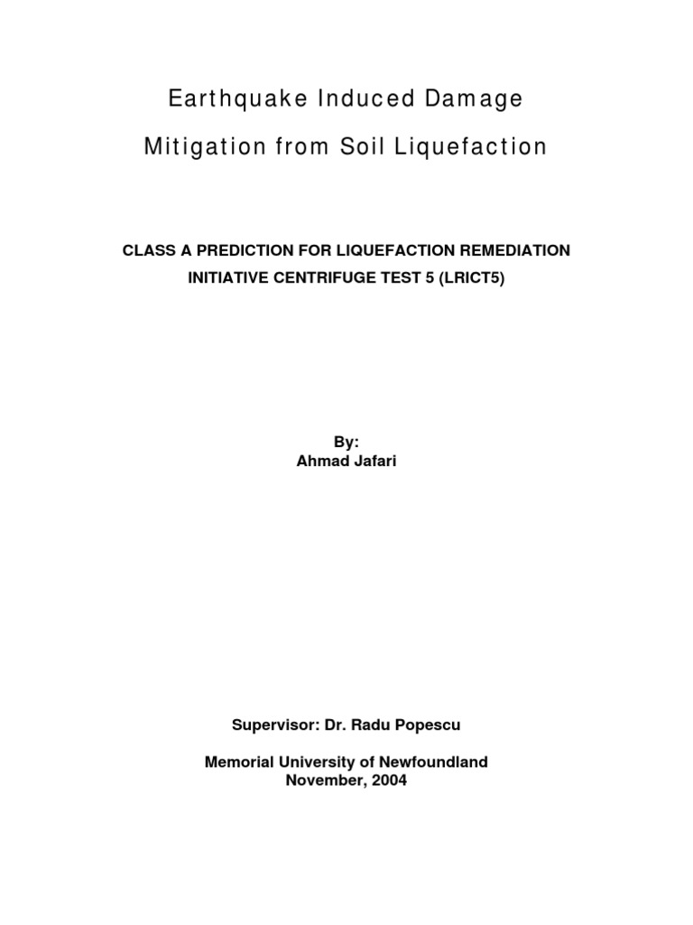 Earthquake Induced Damage Mitigation From Soil Liquefaction | PDF ...