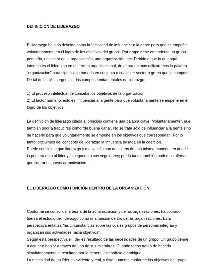 Liderazgo Organizacional Efectivo | PDF | Liderazgo | Motivación