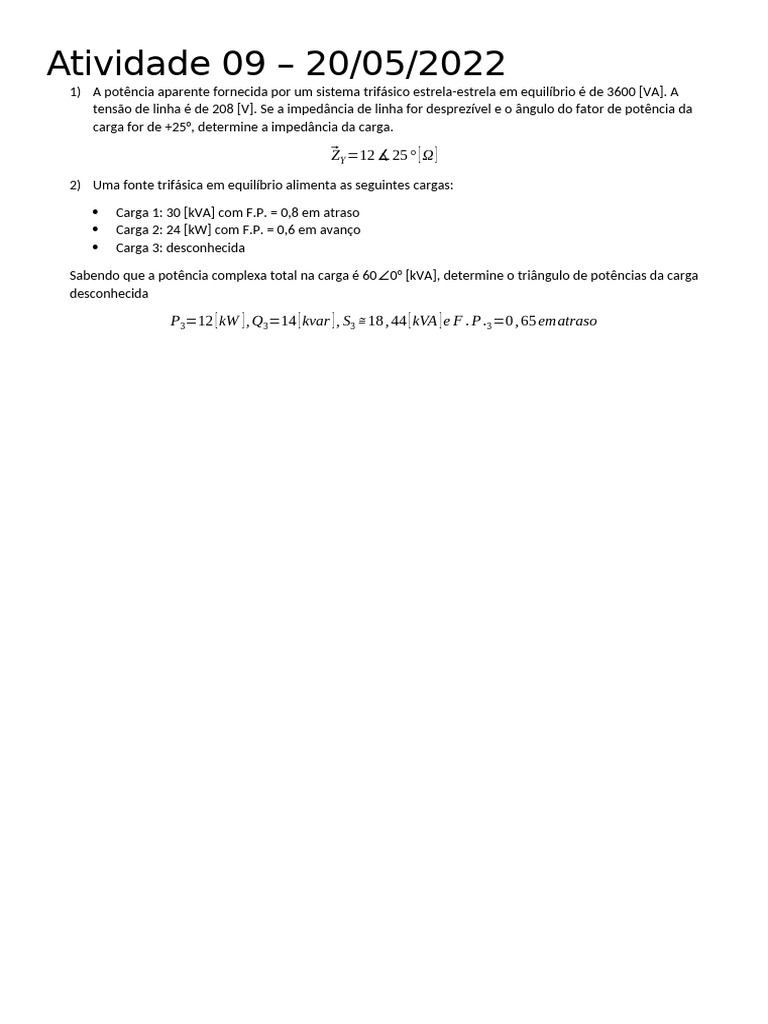 Atividade 09 - Gabarito | PDF