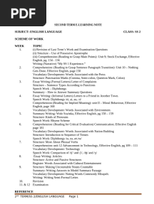 Second Term SS2 English Studies
