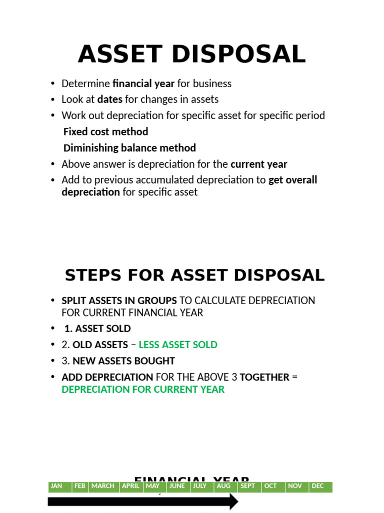 Asset Disposal and Depreciation Guide | PDF | Depreciation | Book Value