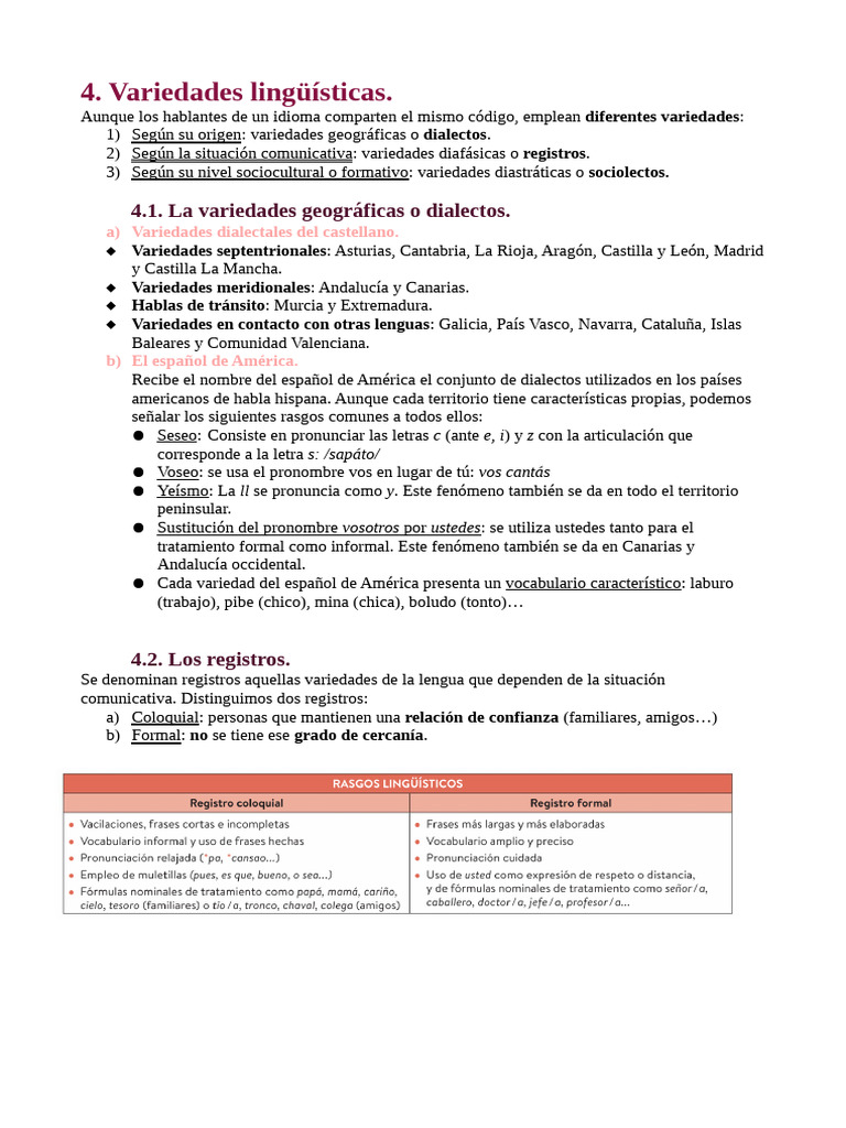 Variedades Lingüísticas | PDF