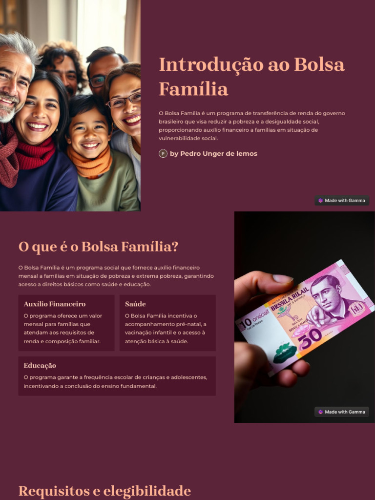Entenda o Bolsa Família no Brasil | PDF | Família | Pobreza