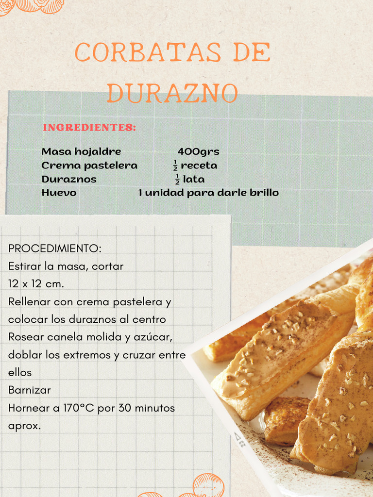 Corbatas de Durazno | PDF | Cocina, comidas y vino | Salud y bienestar