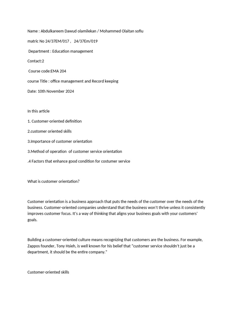 Assignment - Ema 204 | PDF | Career & Growth | Business