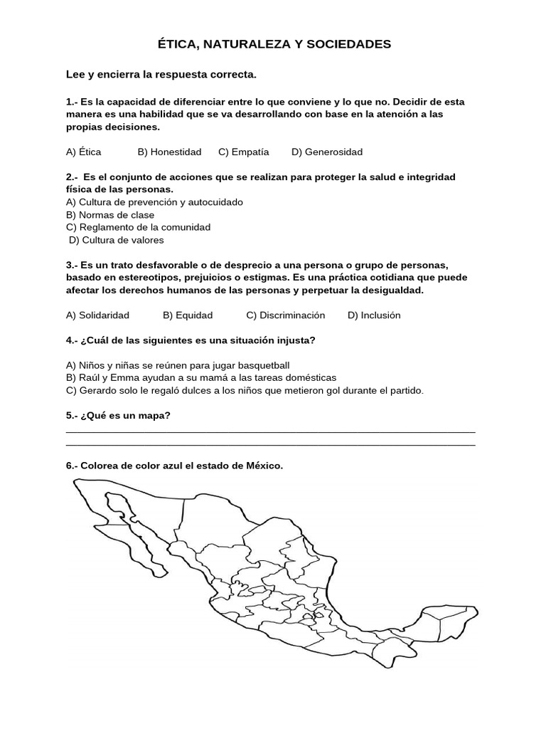 Examen de Ética, Naturaleza y Sociedad | PDF | Salud y bienestar