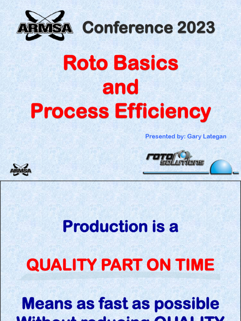 Roto Basics and Process Efficiency 2023 | PDF | Applied And ...