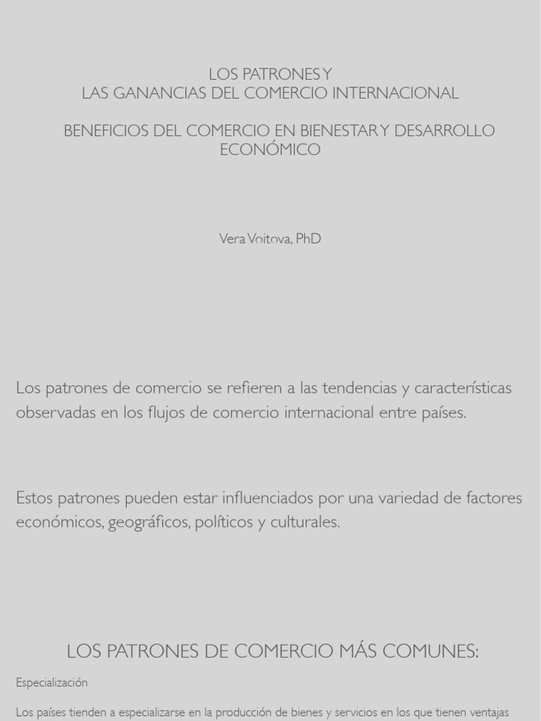 Patrones y Beneficios del Comercio Internacional | PDF | El comercio ...