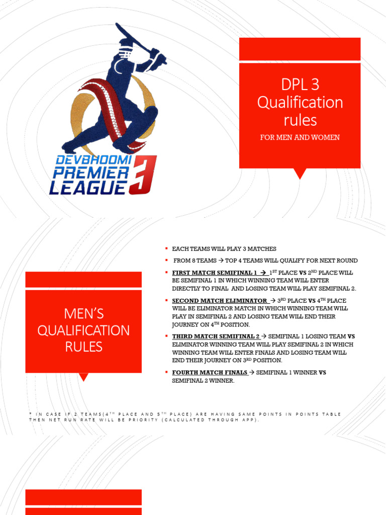 Dpl3 Qualification Rules | PDF