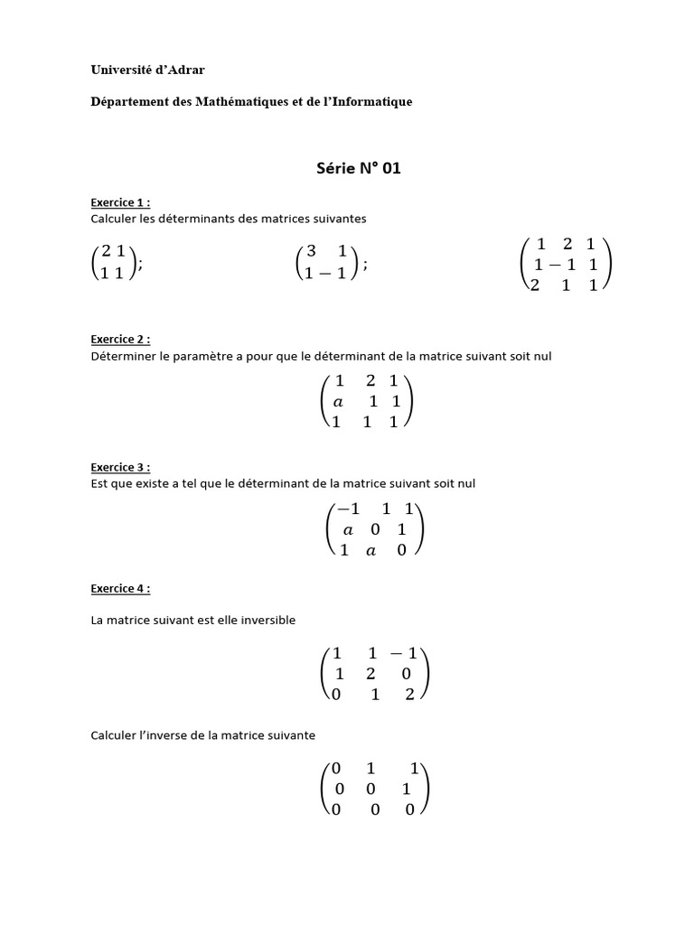 Exercices de Programmation Linéaire en Mathématiques | PDF | Algèbre ...