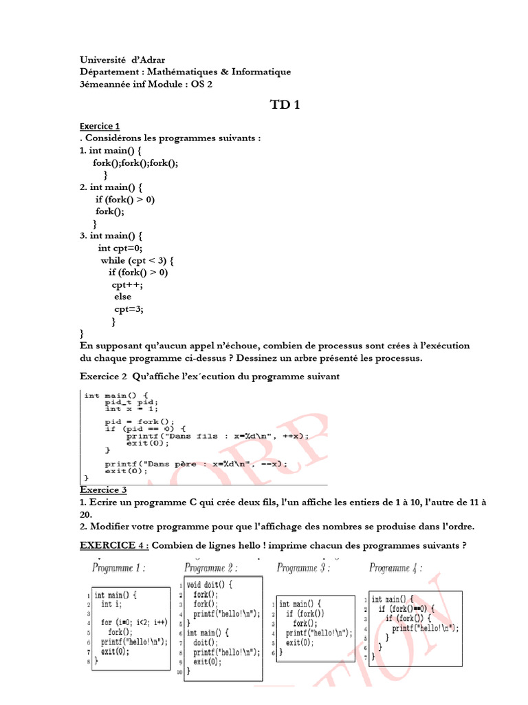 Analyse des programmes en C et forks | PDF | Développement de logiciel ...