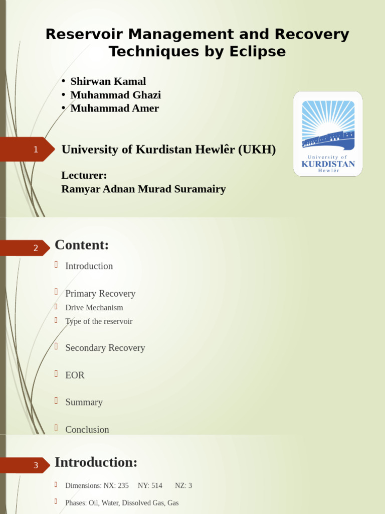Reservoir Management Techniques Overview | PDF | Petroleum Reservoir ...