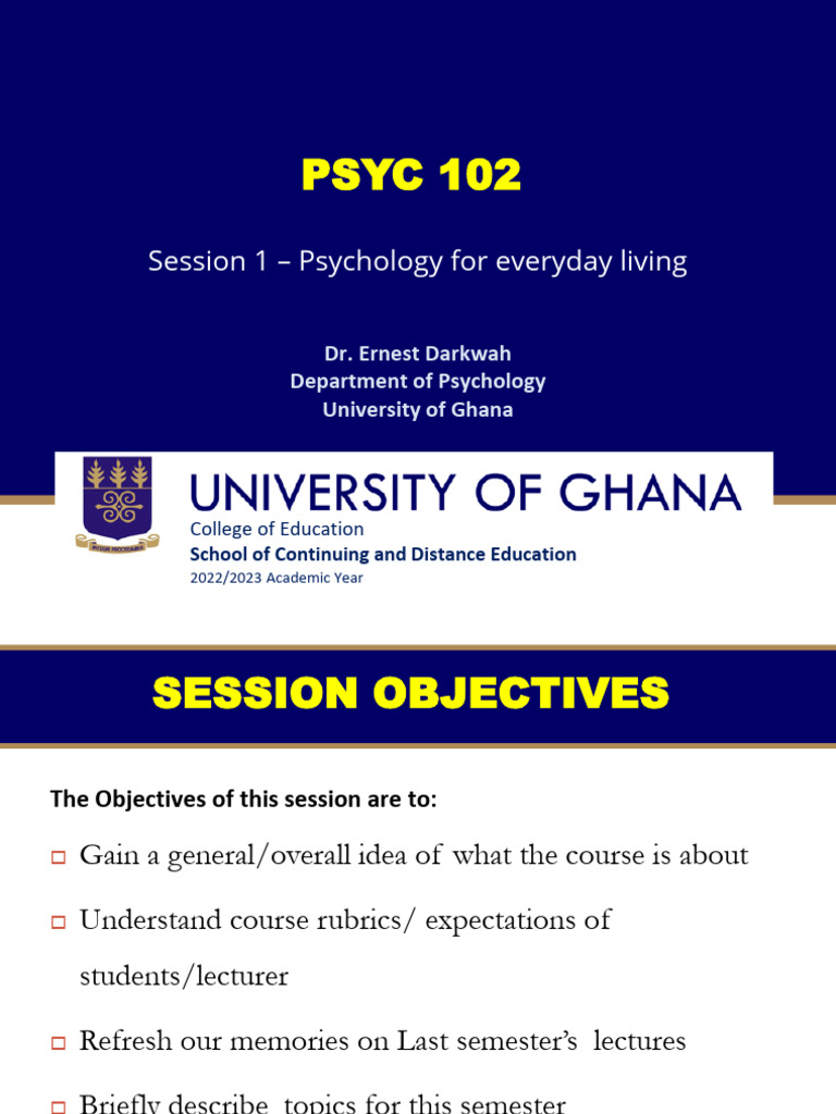 PSYC 102 Course Overview and Objectives | PDF | Classical Conditioning ...