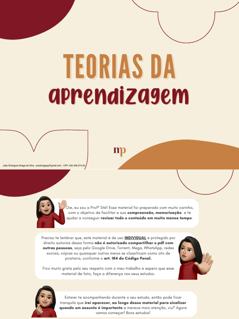 Teorias Da Aprendizagem | PDF | Aprendizado | Behaviorismo