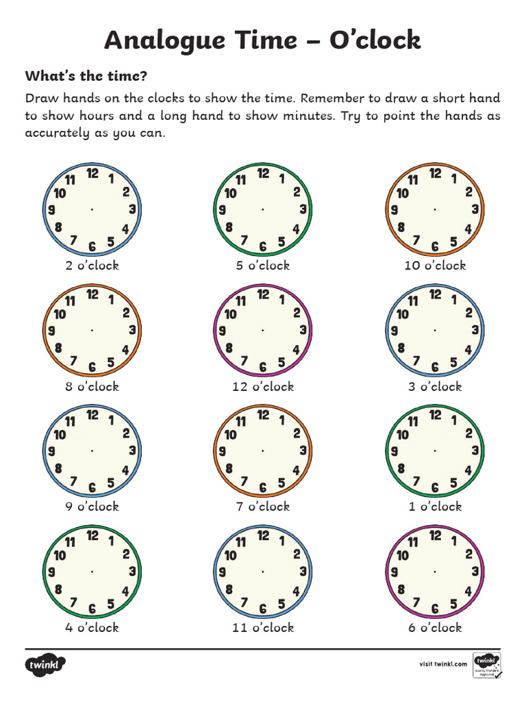 Analogue Time - O'Clock | PDF | Language Arts & Discipline