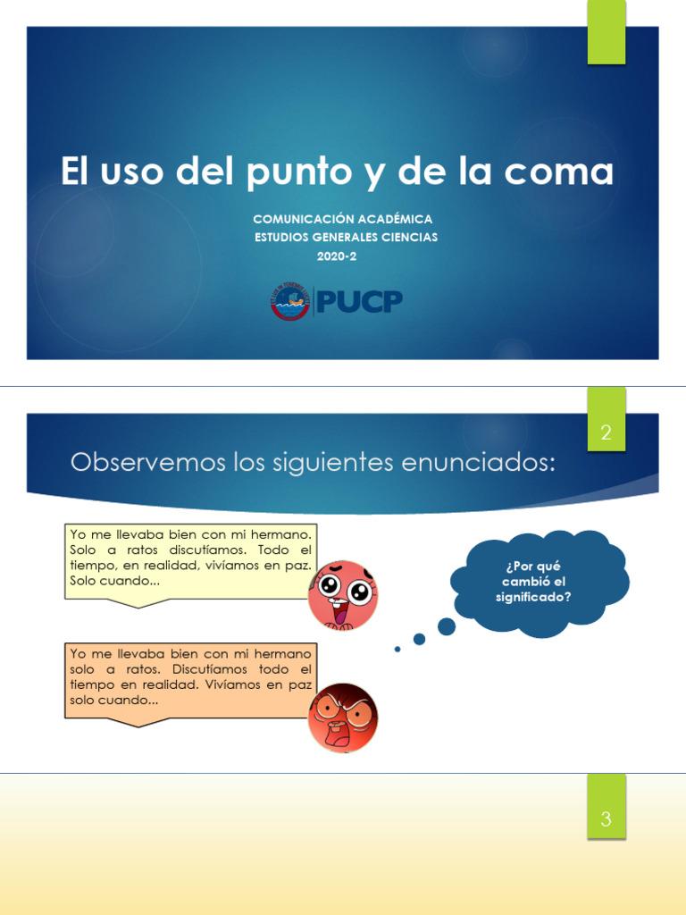 Sesión 3 (Semana 4) El Uso Del Punto y de La Coma | PDF | Contaminación ...