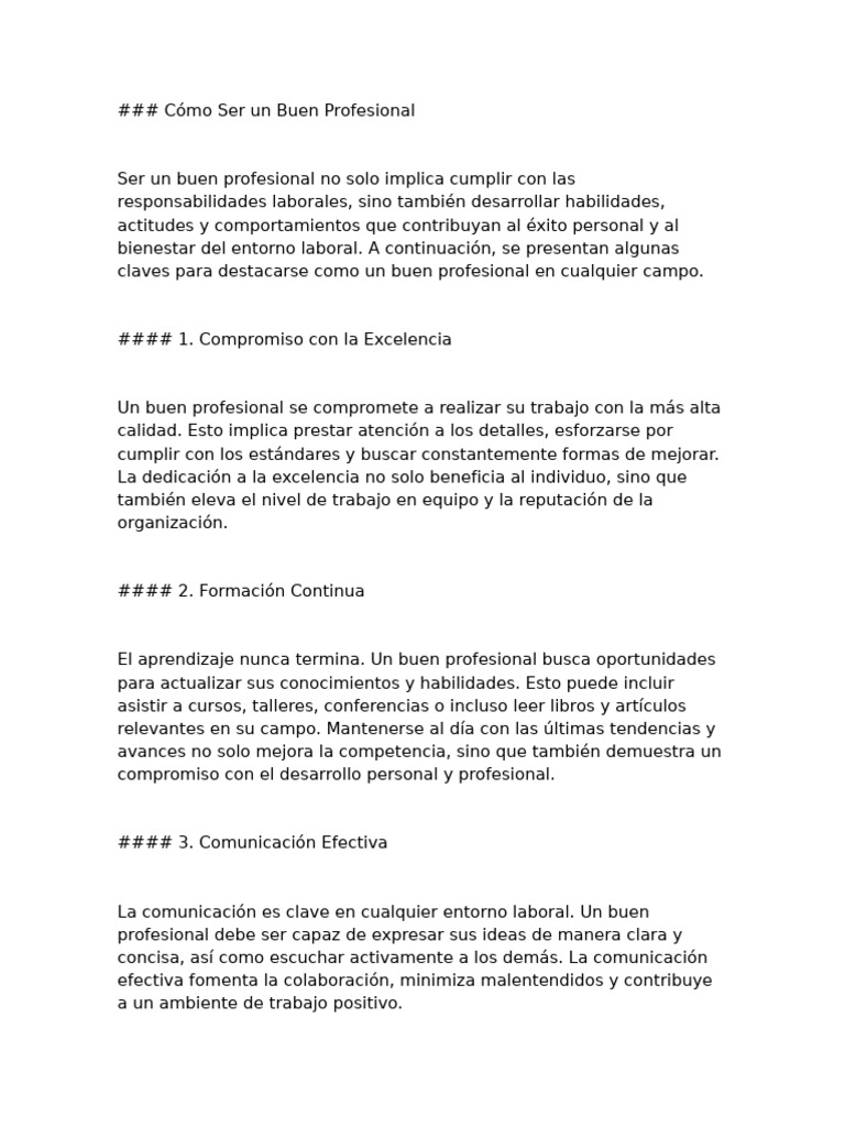 Claves para Ser un Buen Profesional | PDF | Motivación | Motivacional