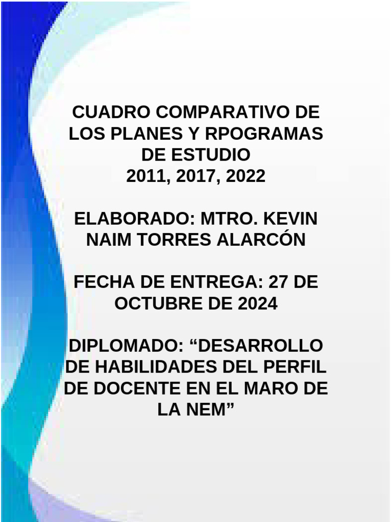 Comparativa de Planes de Estudio 2011-2022 | PDF | Evaluación | Plan de ...