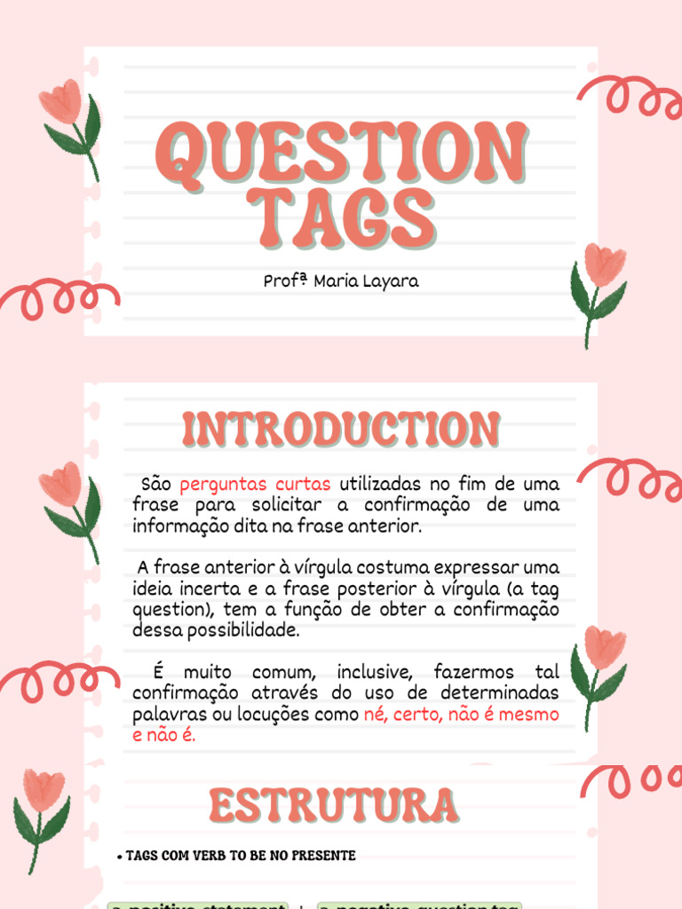 Estrutura e Exemplos de Tag Questions | PDF