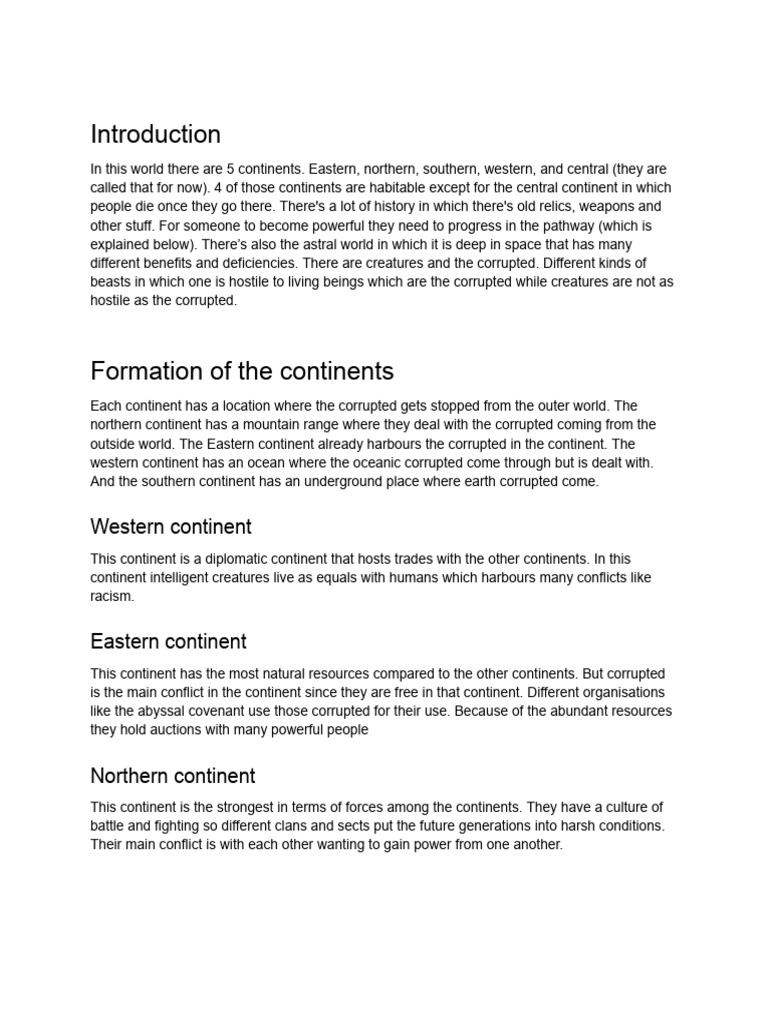 Overview of Five Continents and Pathways | PDF | Water | Earth