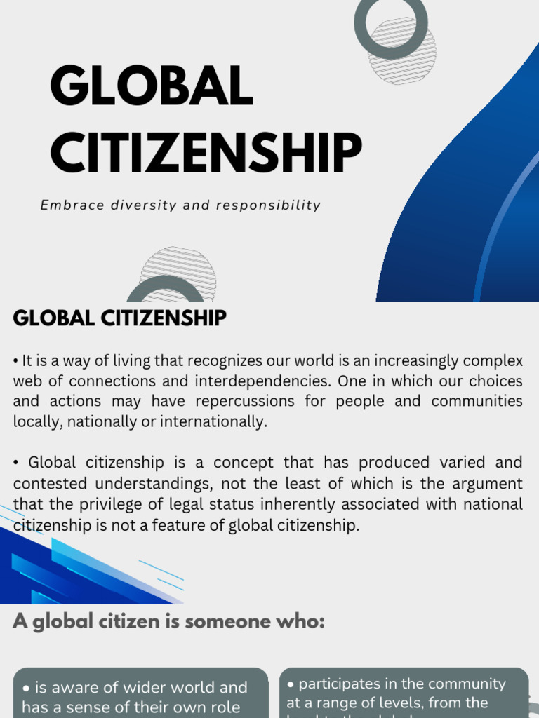 Understanding Global Citizenship Essentials Pdf Citizenship