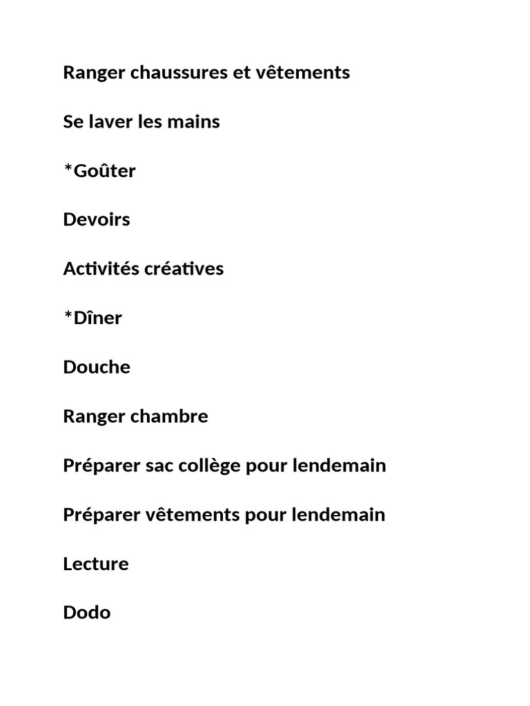 Routine quotidienne au collège | PDF