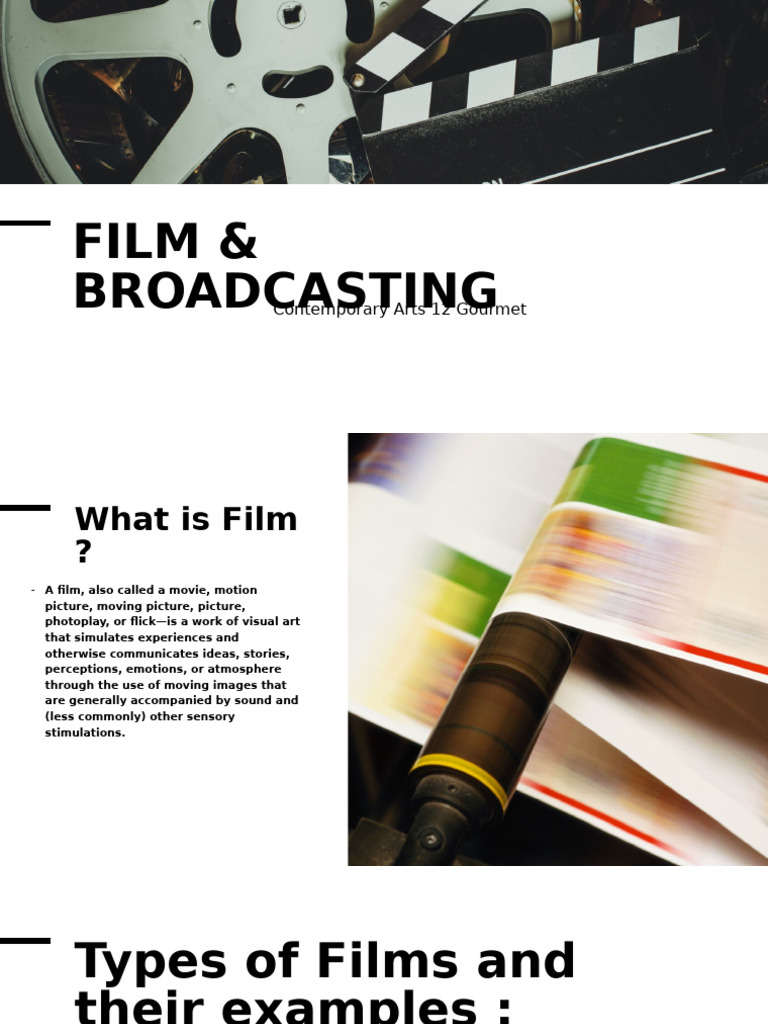 Film & Broadcasting: Contemporary Arts 12 Gourmet | PDF | Entertainment ...