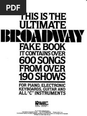 Vocal Score - The Ultimate Broadway Fakebook | PDF