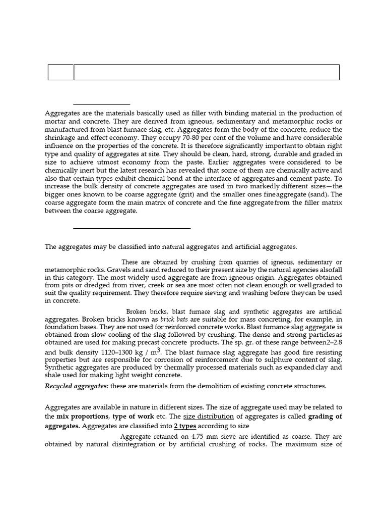 Chapter 2 - Aggregates - Part 1 | PDF | Construction Aggregate | Concrete