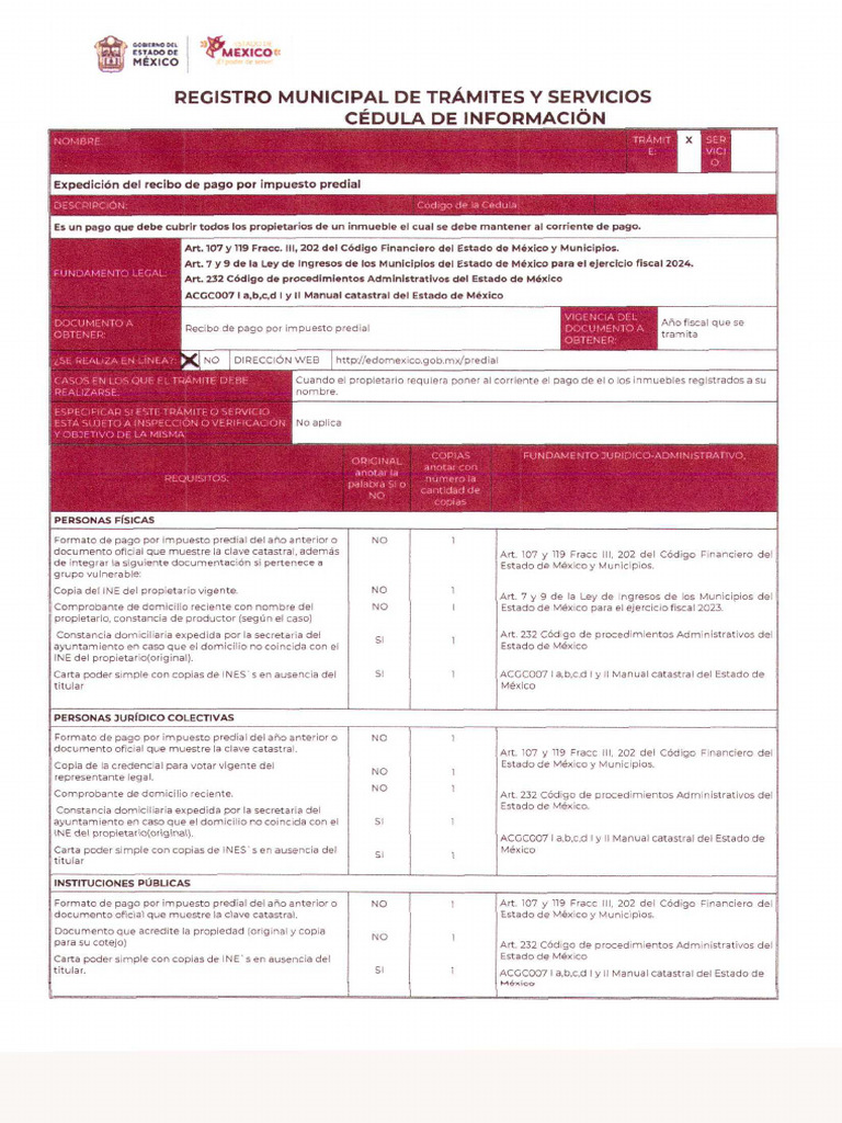 123 - Expedicion Del Recibo de Pago Por Impuesto Predial - 2489123324 | PDF