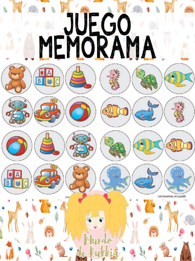 Juego Memorama para Niños Recopilado Por Mundo de Rukkia-Compressed | PDF