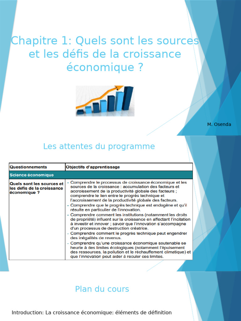 Sources et défis de la croissance économique | PDF | Croissance ...