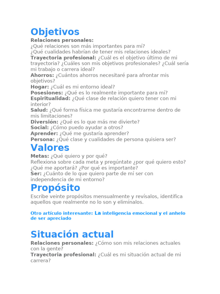 Inventario de Vida | PDF | Crecimiento personal y profesional | Estilo ...