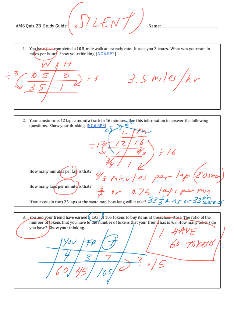 Solutions To Study Guide For AM6 Quiz 2B | PDF