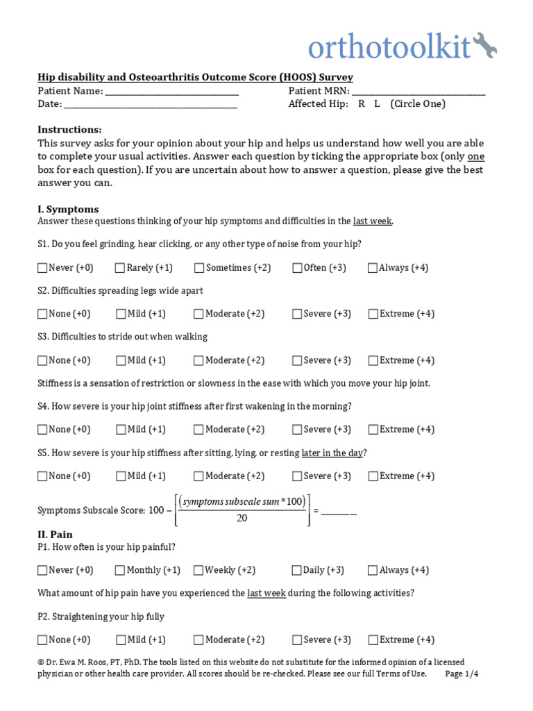 HOOS Efb723c2 | PDF | Diseases And Disorders
