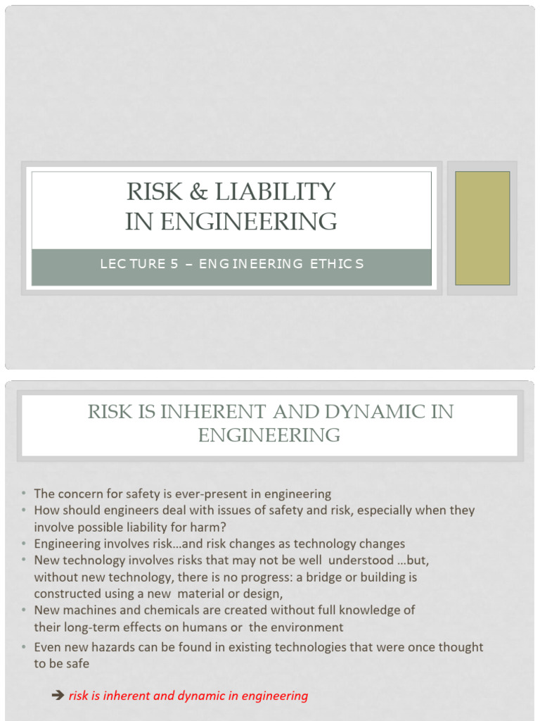 GNE 303 Lecture 5 Risk & Liability | PDF | Risk | Risk Assessment