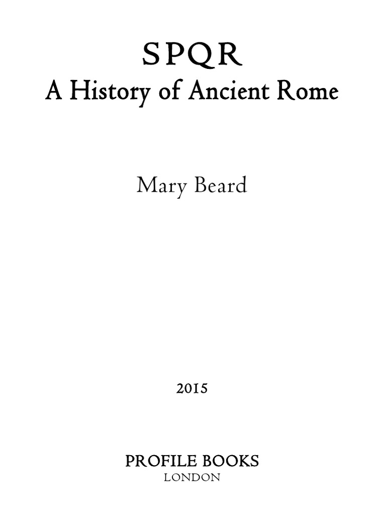 SPQR: A History of Ancient Rome | PDF | History