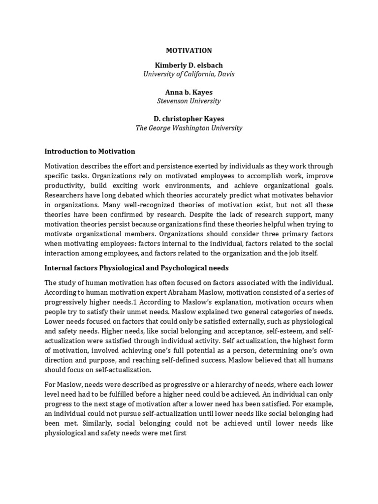 Understanding Employee Motivation | PDF | Motivational | Motivation