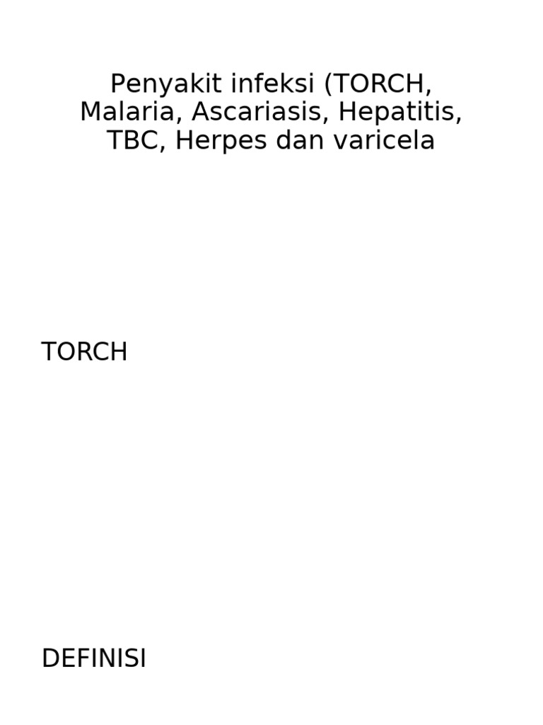 Penyakit Infeksi (TORCH, Malaria | PDF